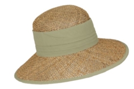 Seeberger Damen Sonnenhut Seegrashut, Einfarbig, Gr. Medium, Beige (natur/oliv 9053) -