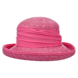 Seeberger Dilara Stroh Sommerhut Damenhut Umschlaghut (One Size - fuchsia) -