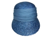 Seeberger Grace Stroh Sonnencap Strohkappen Damencap (One Size - denim) -