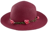 Sonia Originelli Stohhut Damen Blumen Sommer Hut Cap Sonnenhut C007-Flower (Berry) -