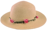 Sonia Originelli Stohhut Damen Blumen Sommer Hut Cap Sonnenhut C007-Flower (Vanilla) -