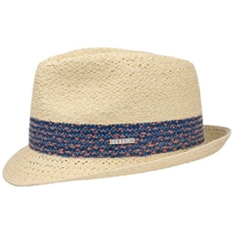 Stetson Colour Band Raffia Trilby Hut Raffiahut Strohhut Sommerhut Sonnenhut Strandhut Strohhut Strandhut (XL/60-61 - natur) -