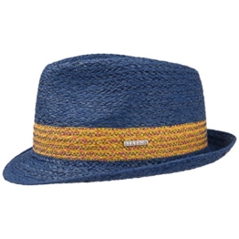 Stetson Herren Bast Stroh Trilby Hut Blau L -