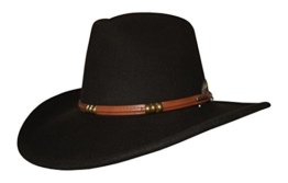 Stetson Hut Bufallo Braun Knautschhut Cowboyhut mit braunem Hutband, Größe:S -