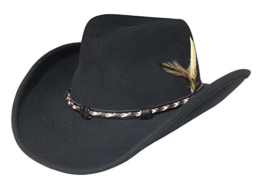 Stetson Hut schwarz Knautschhut Wolle wasserabweisend Cowboyhut, Größe:L -