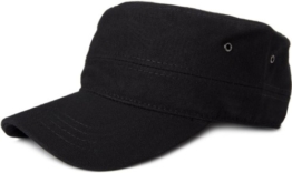 styleBREAKER Cap im Military-Stil aus robustem Baumwollcanvas (Schwarz) -