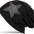 styleBREAKER warme klassische Unisex Beanie Mütze mit Stern Strass Applikation 04024023, Farbe:Schwarz -