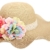 TININNA Frauen Böhmen Spitze Blume Sonnenhut Strohhut Sandstrand Sonnenhüte Sommerhut Sommer Hut Sonnenhuete Strand Kappe Strandhut für Damen beige - 