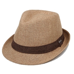 Trilby Hut Rollhut Männer Jungen Stroh Frühling Sommer Sonnenhut Hellbraun, Large -