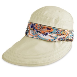 Vbiger Faltbare Sommer Sonnenhut Weiblicher Hut Baseball Kappe Frauen Anti-UV Hut (Beige) -