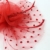 Vintage Polka Punkt Mesh gebogenes Netz Feder Fascinator Derby Cocktail ( Rot) - 