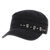 WITHMOONS Baseballmütze Army Cadet Cap Military Skull Stud Cotton Army Hat DW4411 (Black) -