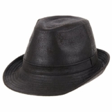 WITHMOONS Fedora Hut Bogarthut Mafiahut Indiana Jones Faux Leather Fedora Hat LD3278 (Darkbrown, XL) -