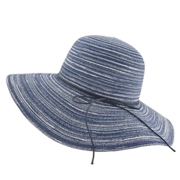 YUUVE Damen faltbarer Fedora Sonnenhut Strohhut mit Sonnenschutz breite Krempe -