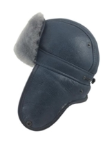 Zavelio Herren Lammfell Schaffell Flieger Russisch Ushanka mit Schnapp Hut XX-Large Antrasit -