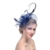 ZYCC Hochzeit Fascinator Haarclip Gaze Blume Feder Braut Hut Formal Party Kirche (Tiefes Blau) -